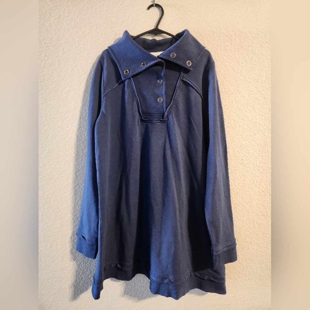 Soft Surroundings NWT Women’s Snap Funnel Neck French Terry size medium